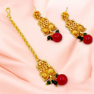 Ruby-Gold Earrings ? Radiant Elegance with a Timeless Touch