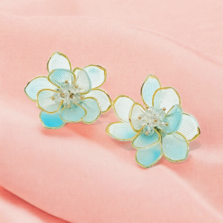 Aqua Flower Tops ? Elegant & Stylish Stud Earrings