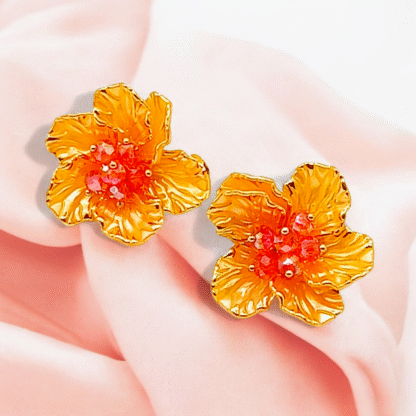Yellow Flower Tops | Bright Floral Stud Earrings