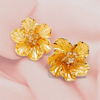 Yellow Flower Tops ? Elegant Floral Stud Earrings