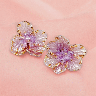 Purple Flower Tops ? Stylish Floral Stud Earrings