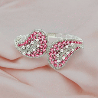 Ruby AD Bracelet – Elegant Stone & Diamond Finish