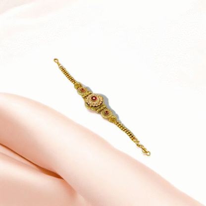 Golden-Ruby Bracelet ? Elegant Charm with Timeless Appeal