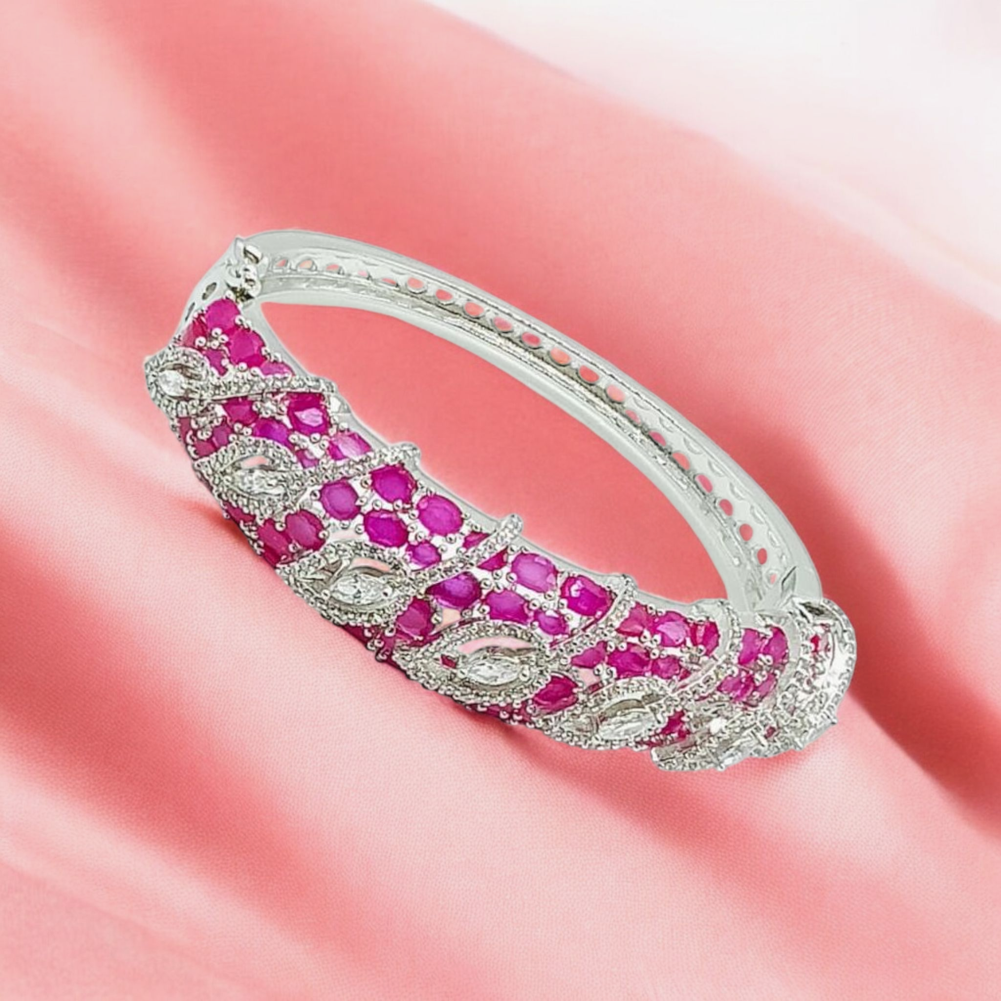 Pink-White Stone Bracelet – Elegant Everyday Charm