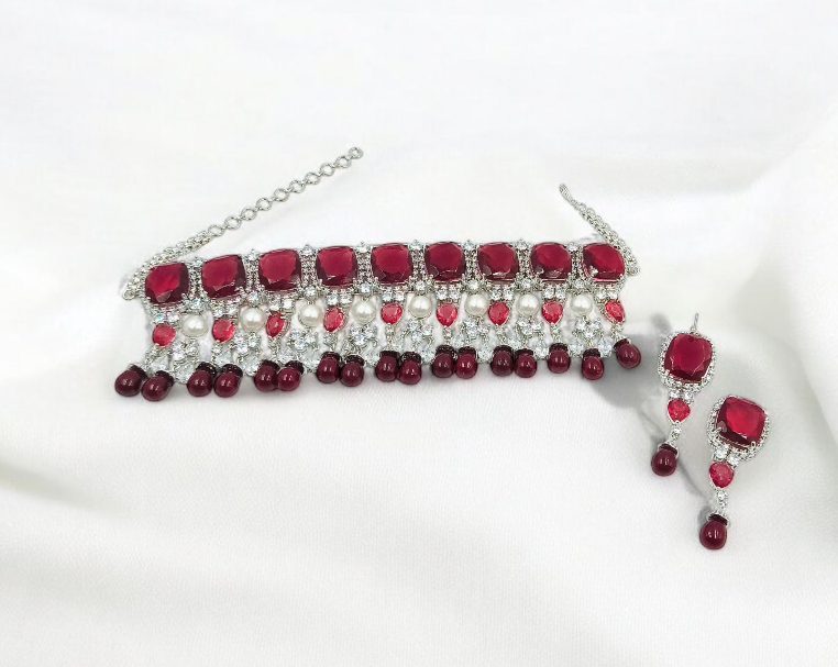 Ruby AD Choker, Elegant Bridal & Party Wear