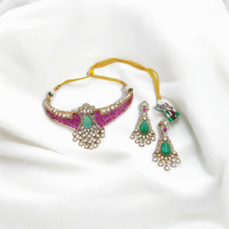 Multi-Color Moissanite Choker, Elegant Designer Jewellery