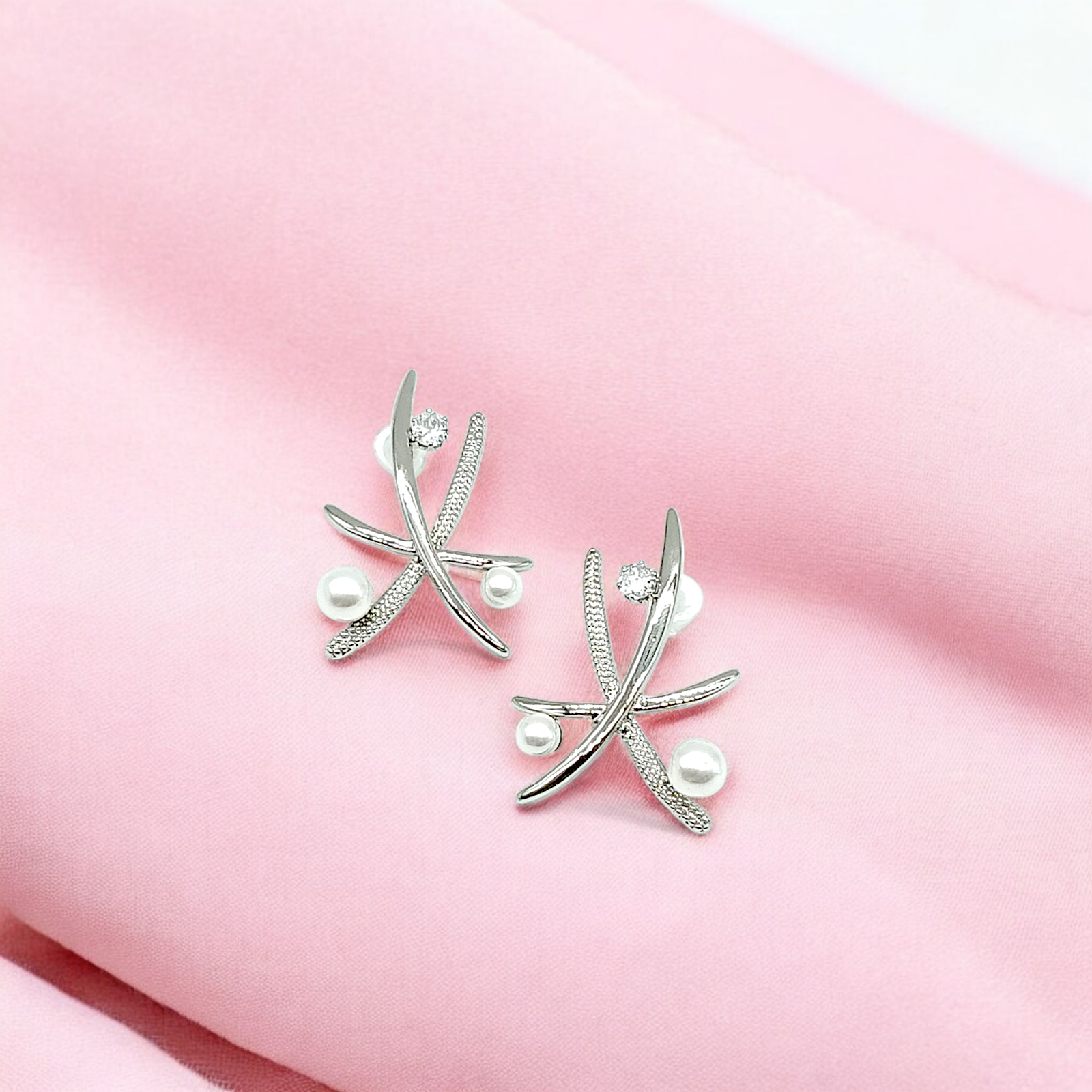 White Floral Earrings | Elegant Fashion Jewellery