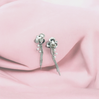 White Floral Earrings | Elegant Fashion Jewellery