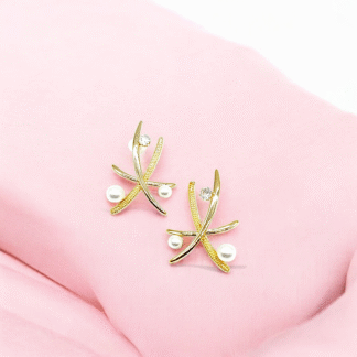 Golden Floral Earrings | Fashion Jewellery