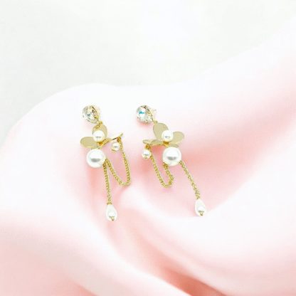 Golden Floral Earrings | Designer Fashion Jewellery