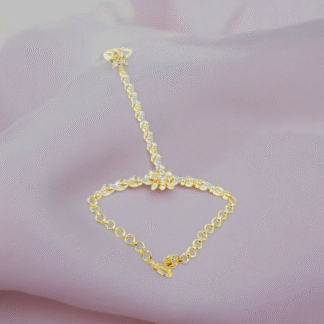 Golden AD Hathphool – Traditional Bridal Hand Ornament