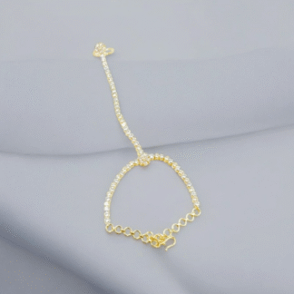 Golden AD Hathphool – Traditional Bridal Hand Ornament