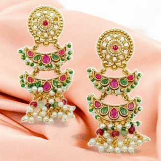 Multi-Color Chandbali Earrings ? Vibrant & Traditional Elegance