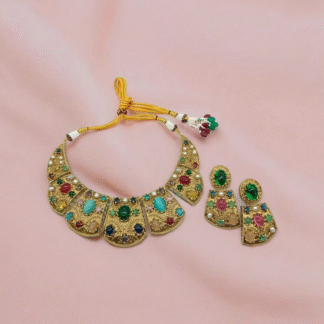 Multi-Color Heritage Necklace – Regal Ethnic Elegance
