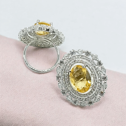 Yellow AD Ring, Elegant Sparkle