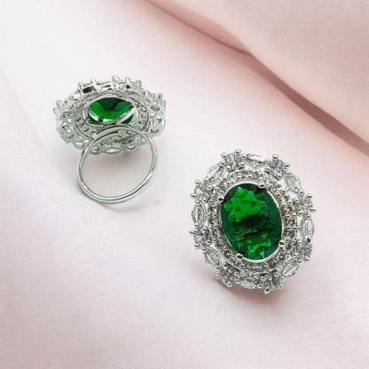 Green AD Ring, Stylish Sparkle
