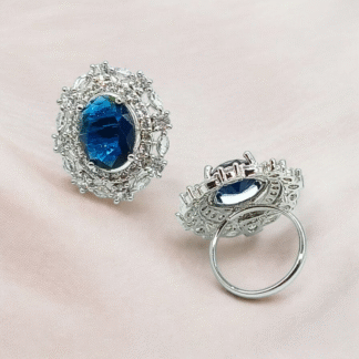 Blue AD Ring, Elegant Shine