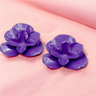 Purple Flower Tops ? Elegant Floral Stud Earrings