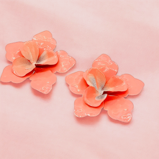 Peach Flower Tops ? Stylish Floral Pattern Earrings