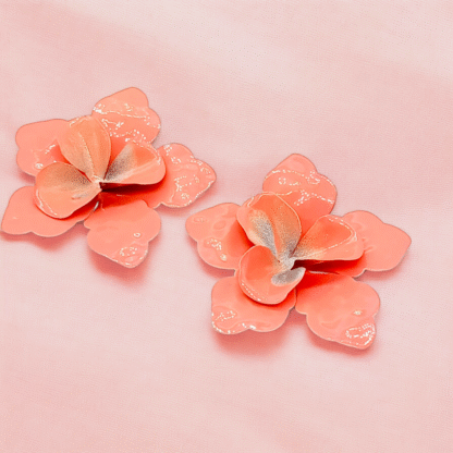 Peach Flower Tops ? Stylish Floral Pattern Earrings