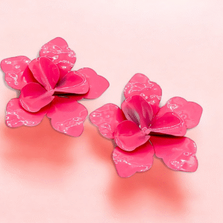 Pink Flower Tops ? Elegant Floral Stud Earrings