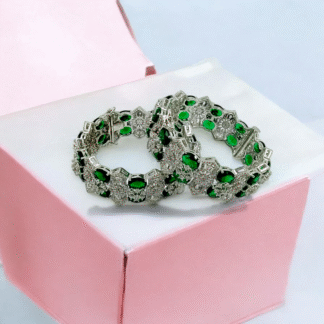 Green AD Bangles | Elegant Traditional AD Jewellery