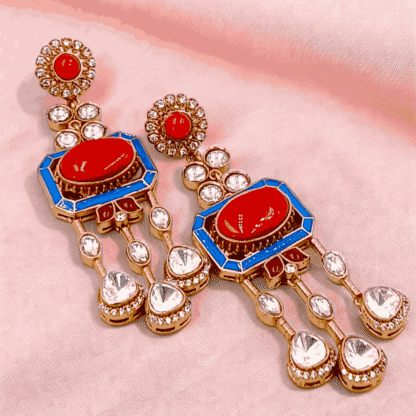 Multi Colour Moissanite Earrings | Elegant Sparkling Design