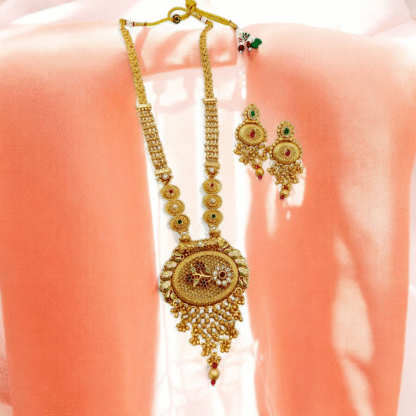 Golden Long Temple Necklace | Traditional South Indian Jewellery