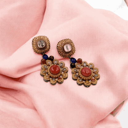 Multi Colour Heritage Earrings | Traditional Designer Jewellery
