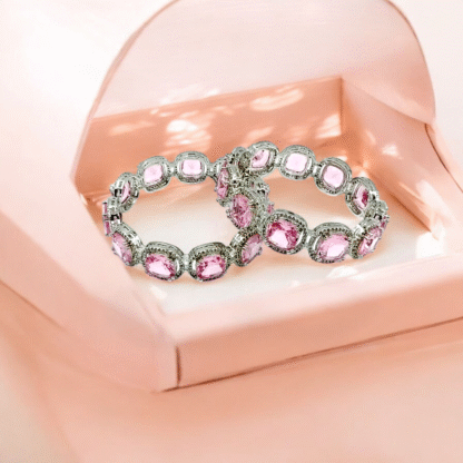 Peach AD Stone Bangles | Elegant Designer Jewellery