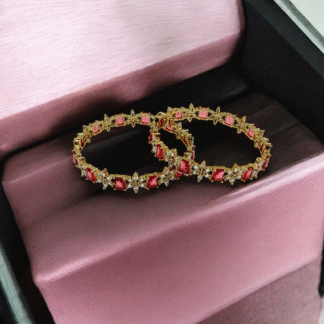 Ruby Gold AD Bangles | Elegant Designer AD Jewellery
