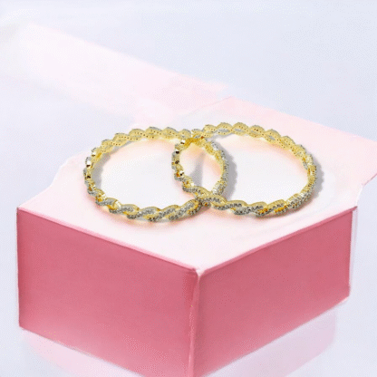 White Gold AD Bangles | Elegant American Diamond Bangles
