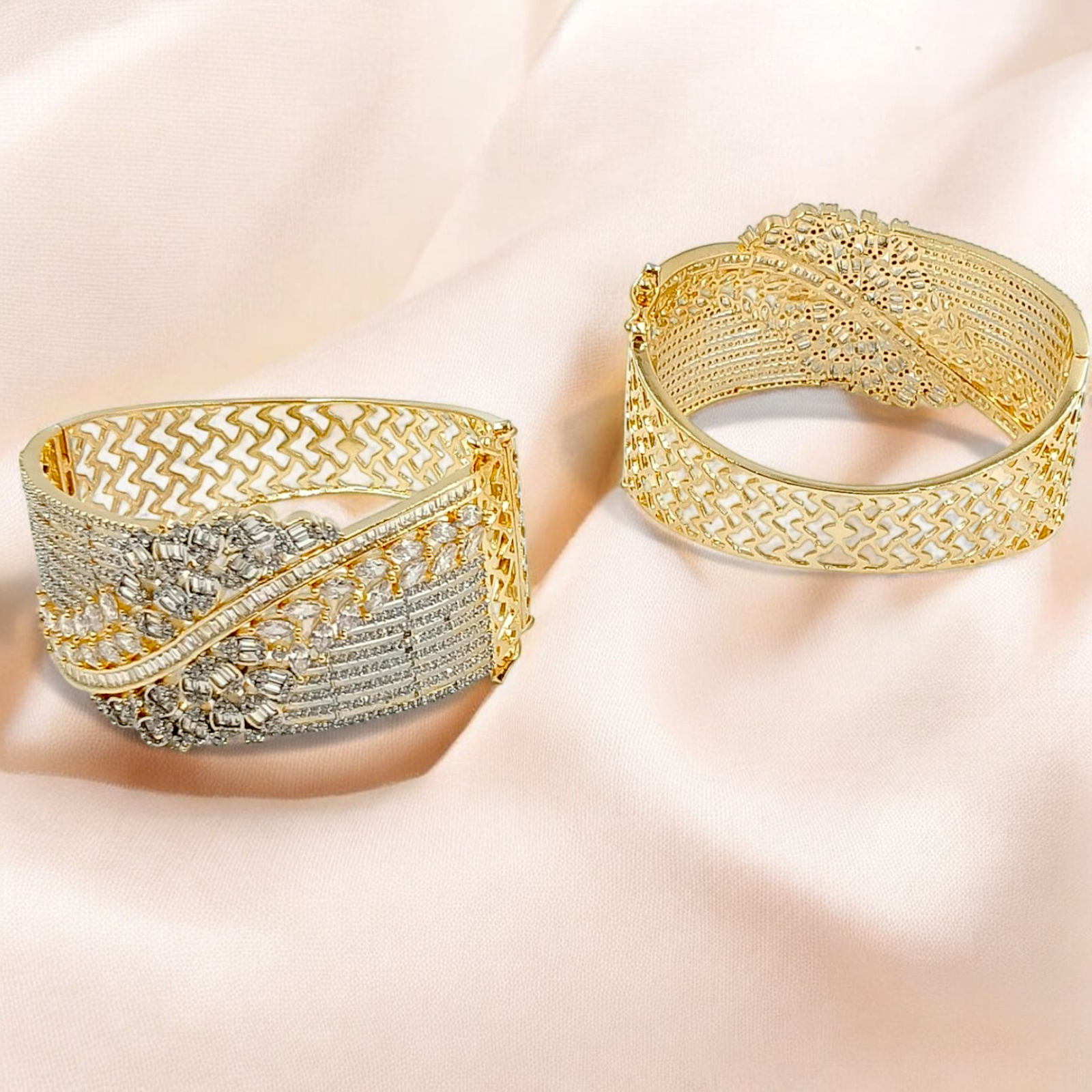 Gold White AD Bracelet | Elegant Designer Wristwear