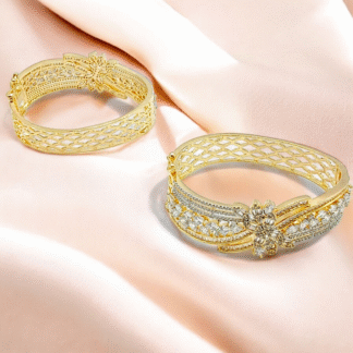 Gold White AD Bracelet | Elegant Designer Wristwear