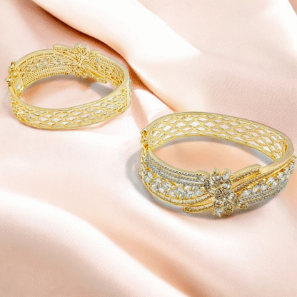Gold White AD Bracelet | Elegant Designer Wristwear