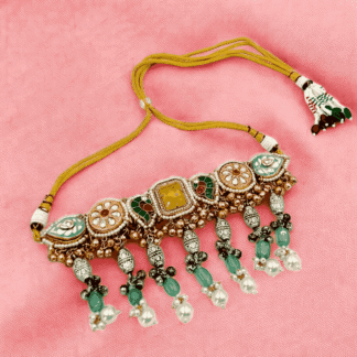 Multi Silver Look Alike Choker Necklace | Oxidised Tribal Jewellery