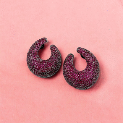 Ruby Colour AD Earrings | Elegant Party & Festive Jewellery