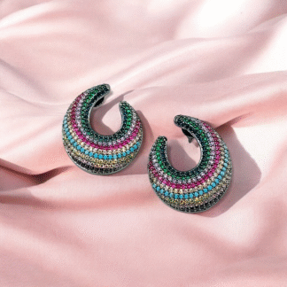 Multi Colour AD Earrings | Elegant Designer Jewellery