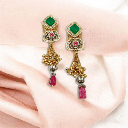 Multi Color Silver Look Alike Earrings | Fashion Jewellery