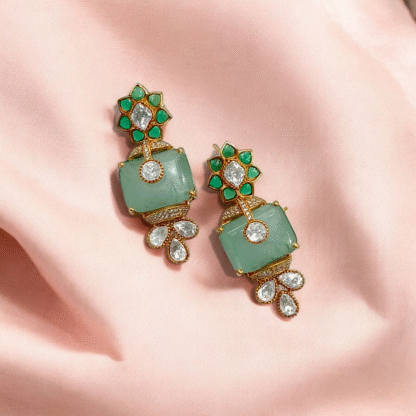 Mint Moissanite Earrings | Elegant Sparkling Jewellery