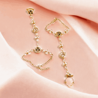 Multi Colour Kundan Hathfool | Traditional Bridal Hand Ornament