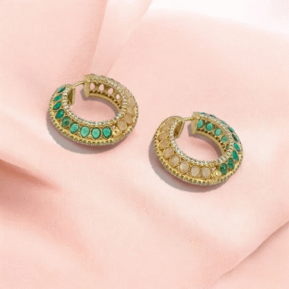 Multi Colour AD Hoop Earrings | Designer Party & Festive Jewellery