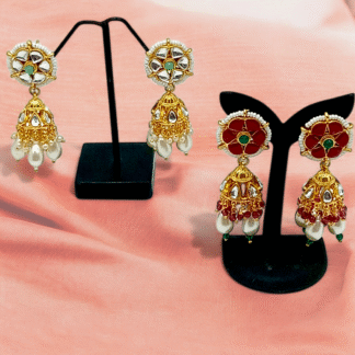 Multi Colour AD Jhumkas | Vibrant Traditional Elegance
