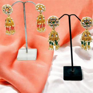 Multi Colour AD Jhumkas | Vibrant Traditional Elegance