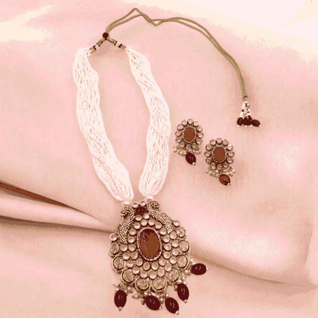 Ruby Long Necklace | Elegant Designer Jewellery