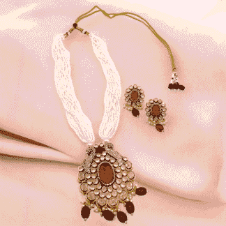 Ruby Long Necklace | Elegant Designer Jewellery