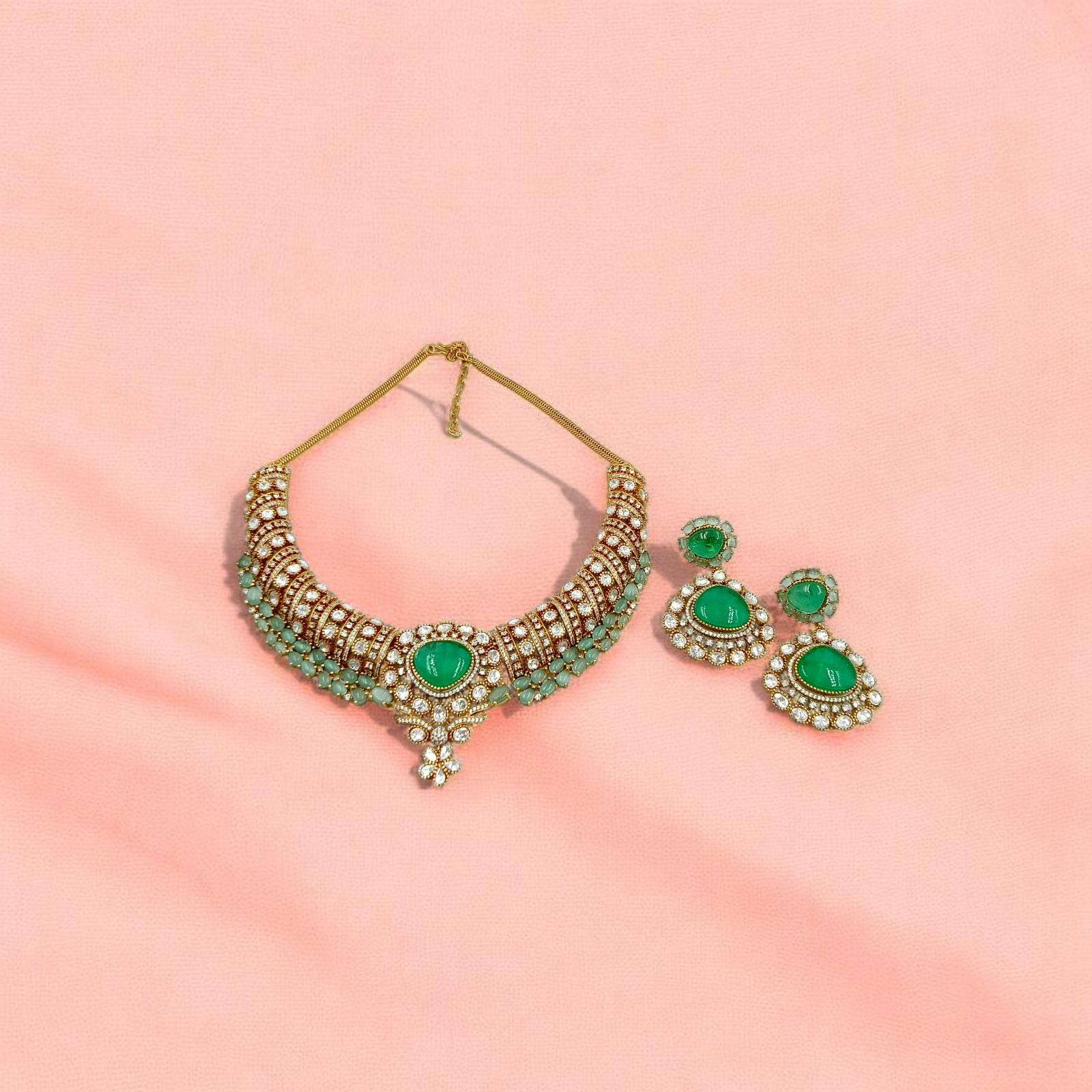 Green AD Necklace | Elegant Party & Festive Jewellery