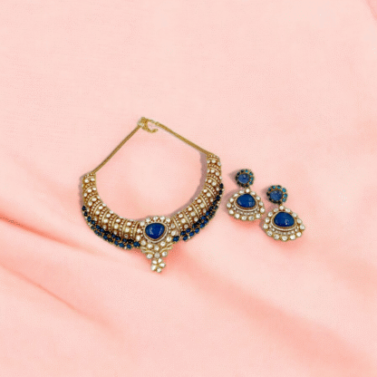 Blue Colour AD Necklace | Elegant Party & Festive Jewellery