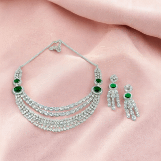 Green AD Layered Necklace | Elegant Multi-Layer Design