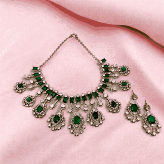 Green Moissanite Necklace | Premium Sparkling Design